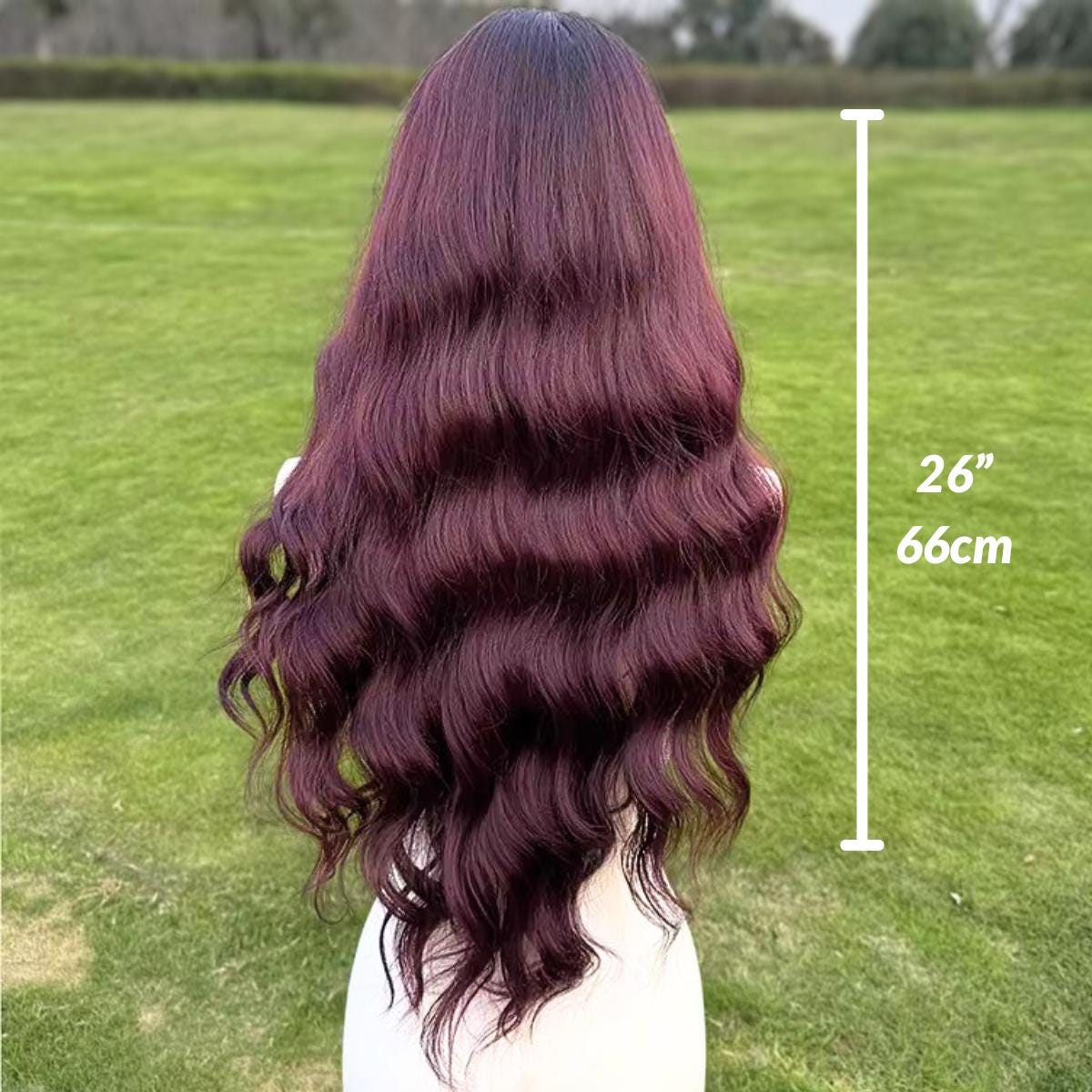 Perruque longue ondulée noire lace frontale, Perruque synthétique pour femme, sans colle, cosplay vampire