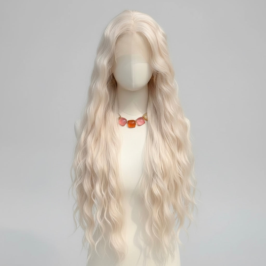 Celeste™ – 28” Wavy Platinum Synthetic Wig