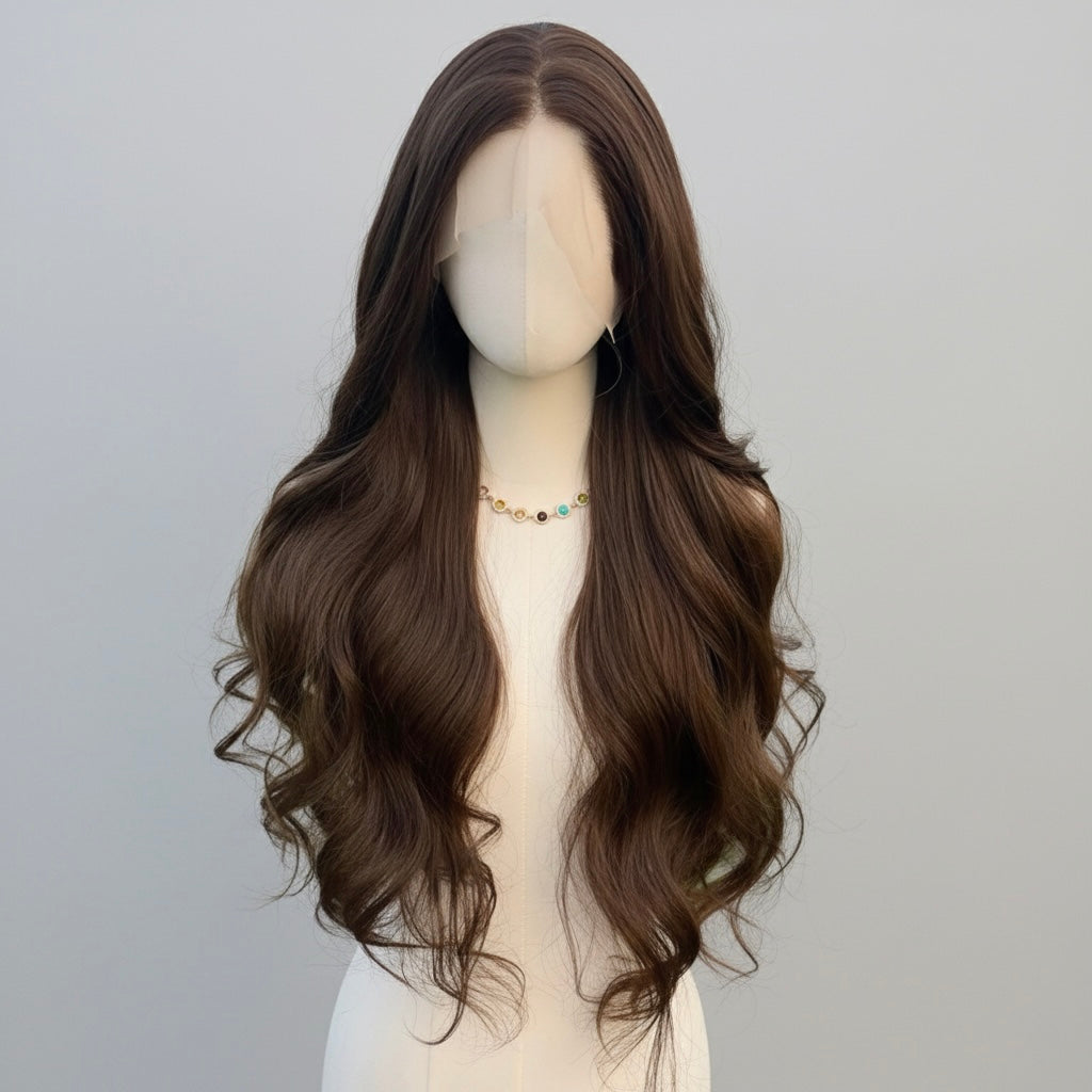 Victoria™ – 28” Body Wave Choco Brown Synthetic Wig