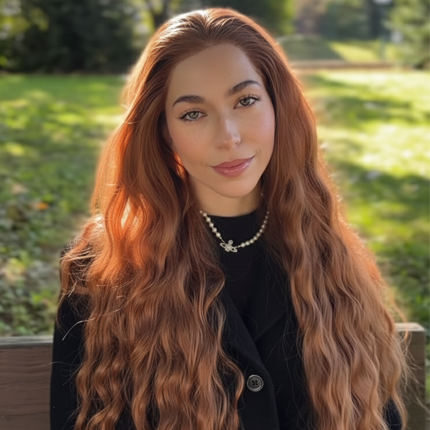 Julia™ – 28” Wavy Ginger Synthetic Wig