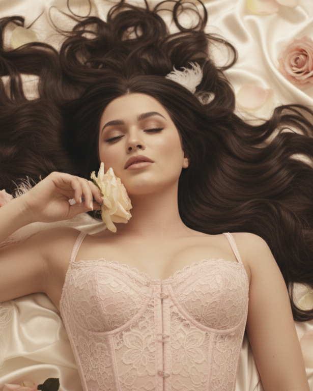 Perruque longue ondulée marron chocolat lacet : cheveux synthétiques résistants à la chaleur