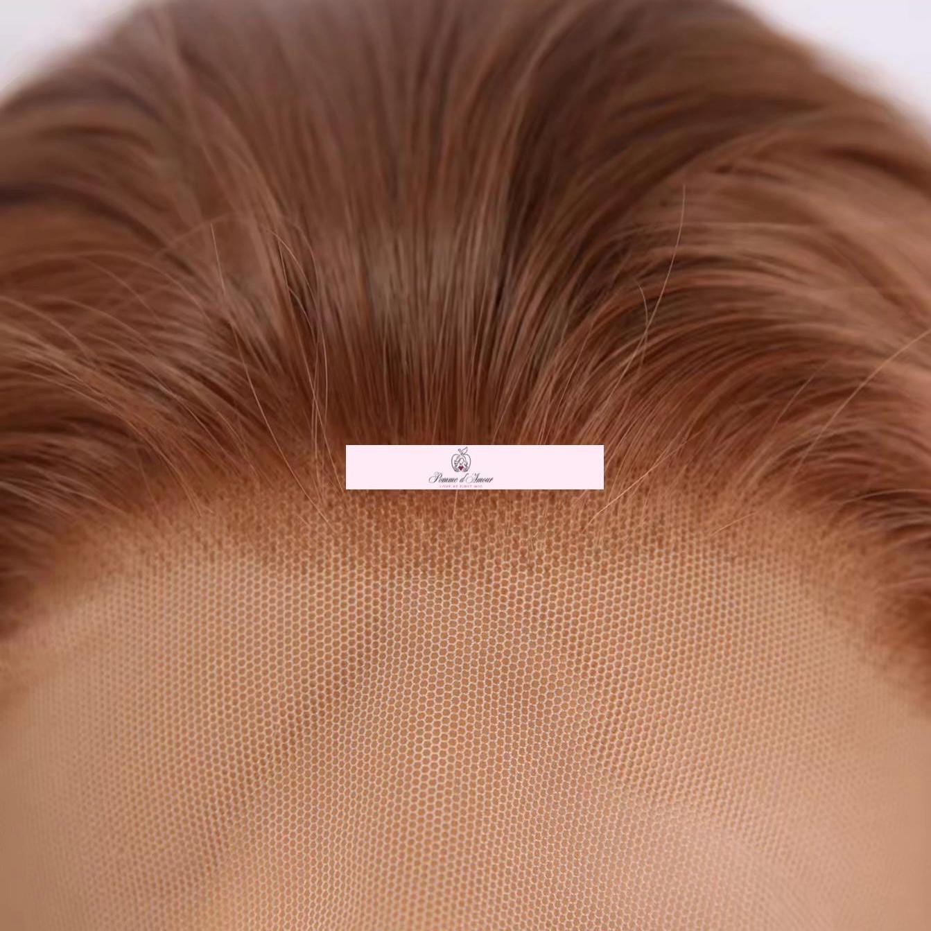Perruque Lace Front Ginger Cuivre : Cheveux Longs Ondulés Synthétiques Résistants À La Chaleur