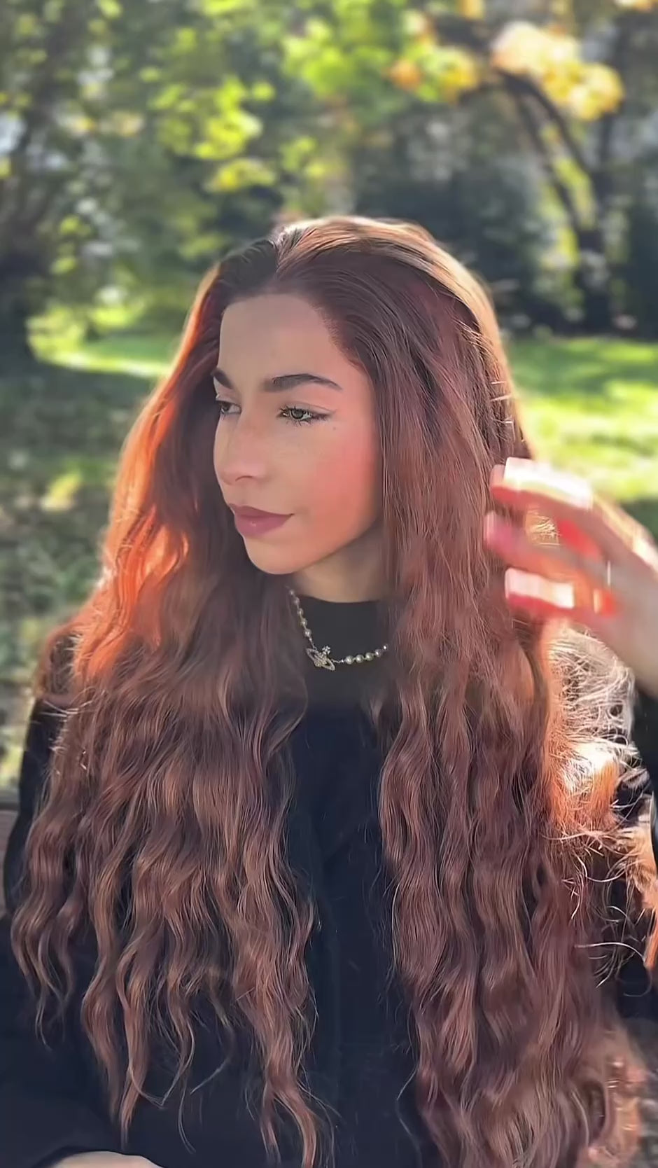 Julia™ – 28” Wavy Ginger Synthetic Wig